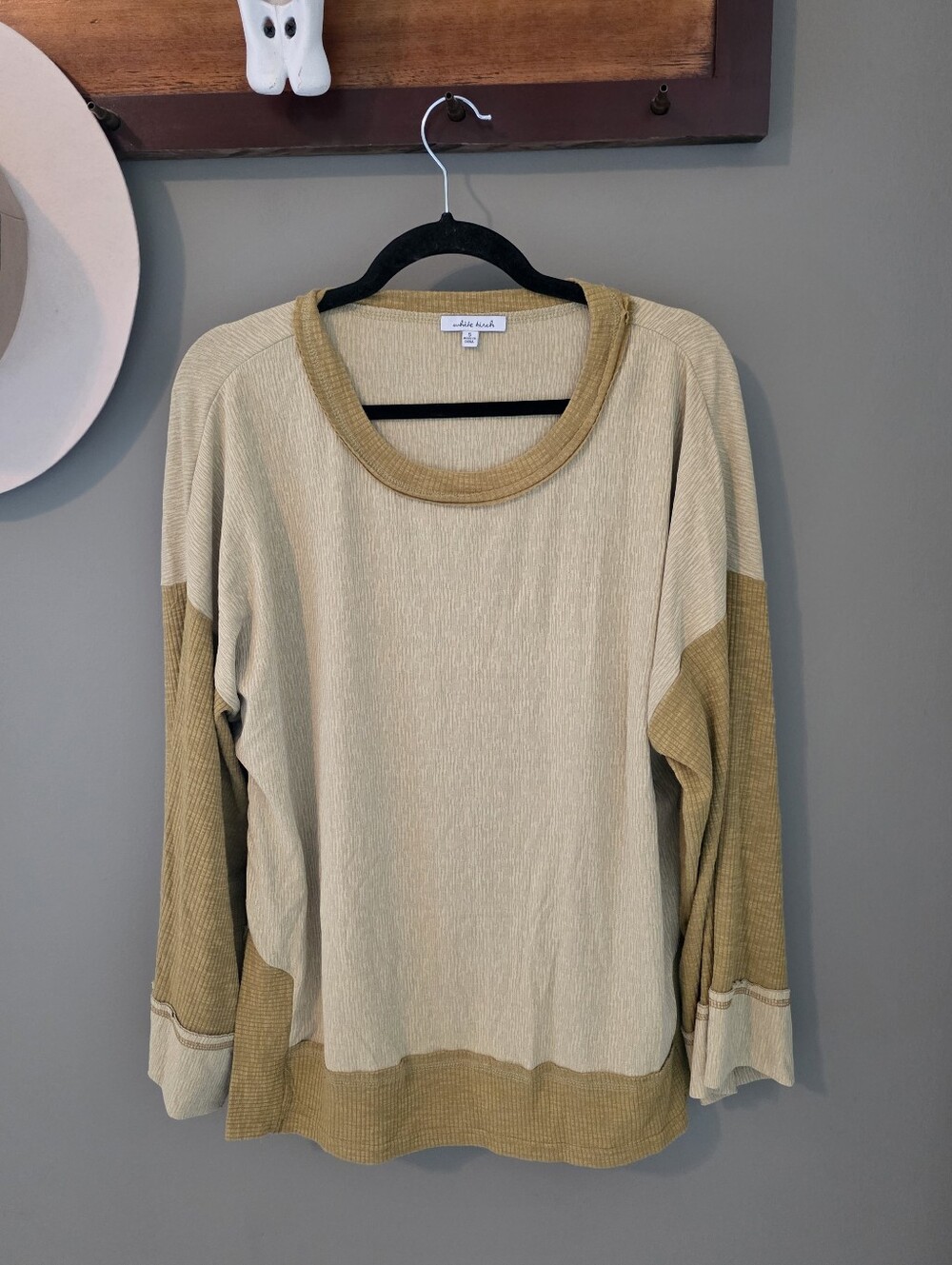 White Birch Mustard Boho Oversized Blouse